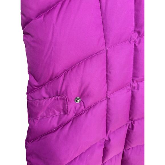 Eddie Bauer EB650 Goose Down Puffer Vest Womens Size L Magenta Zip Pockets Snaps - Picture 8 of 9